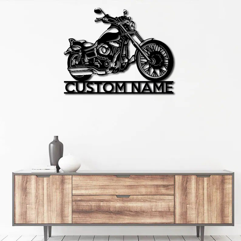 Personalized Harley Davidson Motorcycle Metal Wall Art With LED