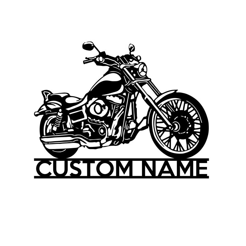 Personalized Harley Davidson Motorcycle Metal Wall Art With LED