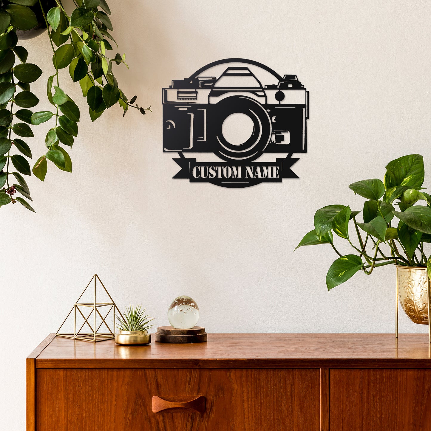 Custom Camera Metal Wall Art With LED Lights