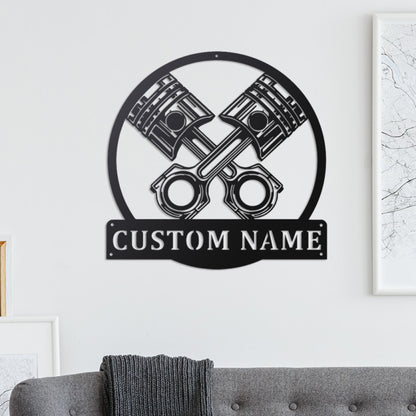 Custom Engine Piston Metal Wall Art With LED Lights