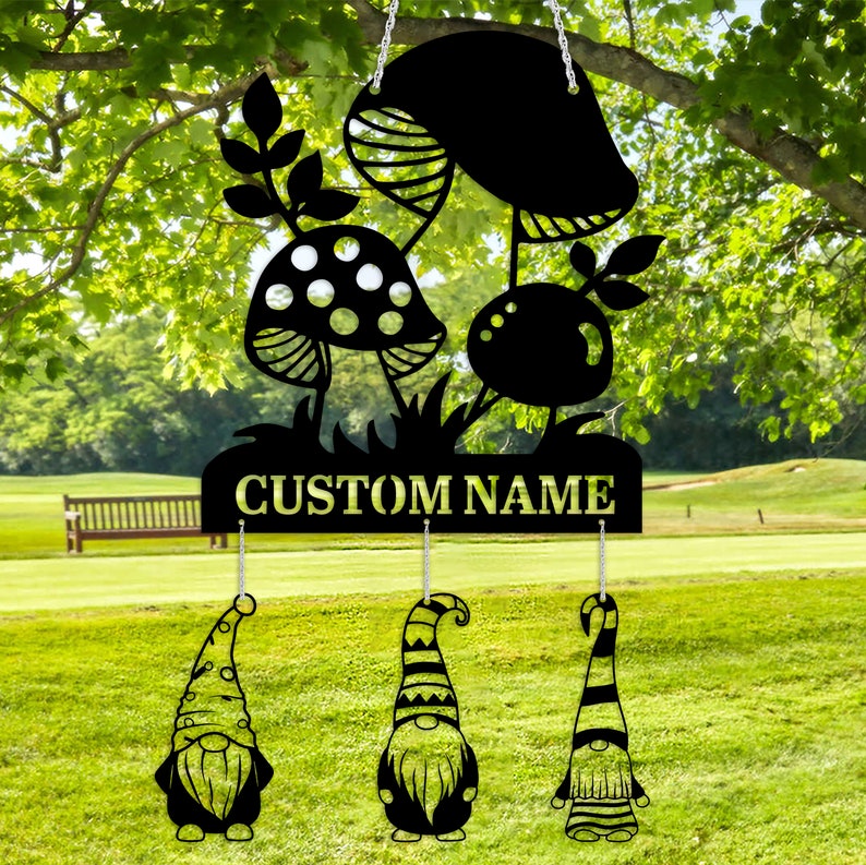 Personalized Metal Gnomes Wind Chime-Mother's day Gift