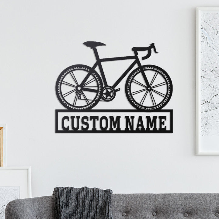 Personalized Bicycle Metal Sign With LED Lights