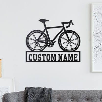 Personalized Bicycle Metal Sign With LED Lights