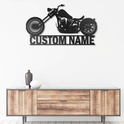 Custom Motorcycle Metal Wall Art With Led Lights