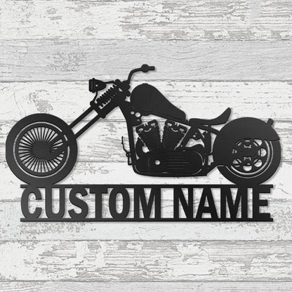 Custom Motorcycle Metal Wall Art With Led Lights