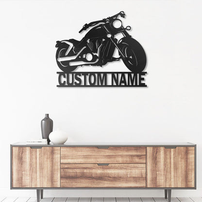 Custom Motorcycle Metal Wall Art With Led Lights