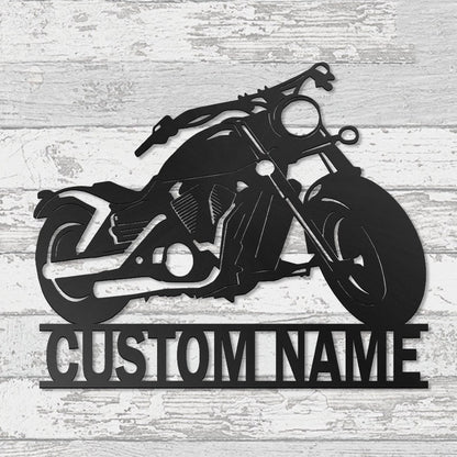 Custom Motorcycle Metal Wall Art With Led Lights