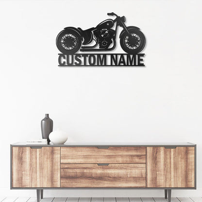 Custom Motorcycle Metal Wall Art With Led Lights