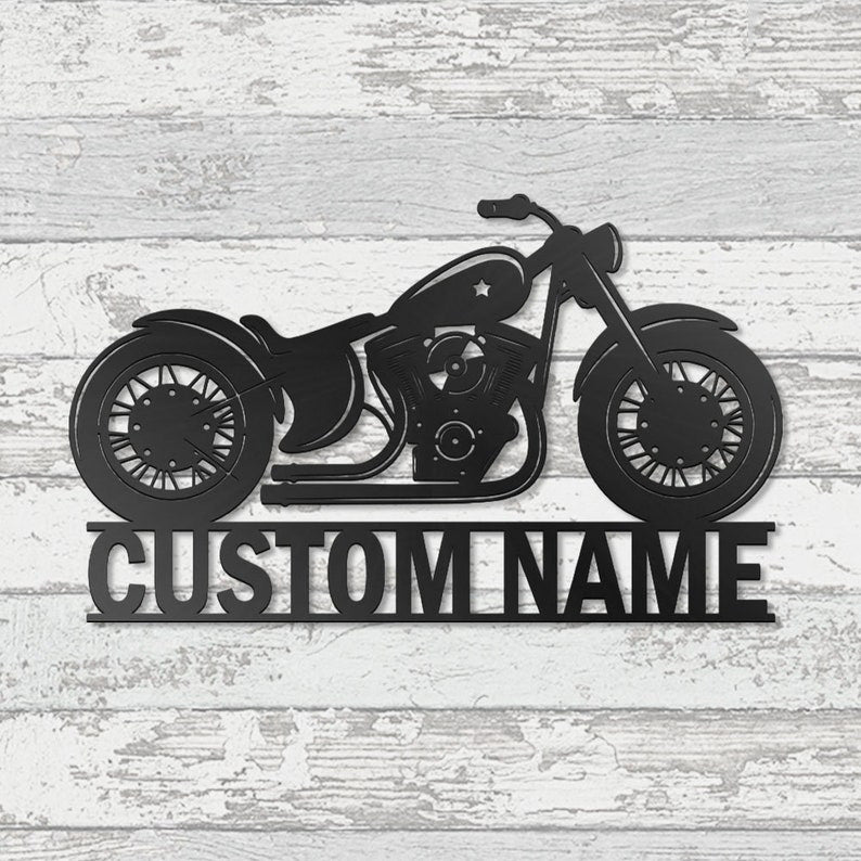 Custom Motorcycle Metal Wall Art With Led Lights