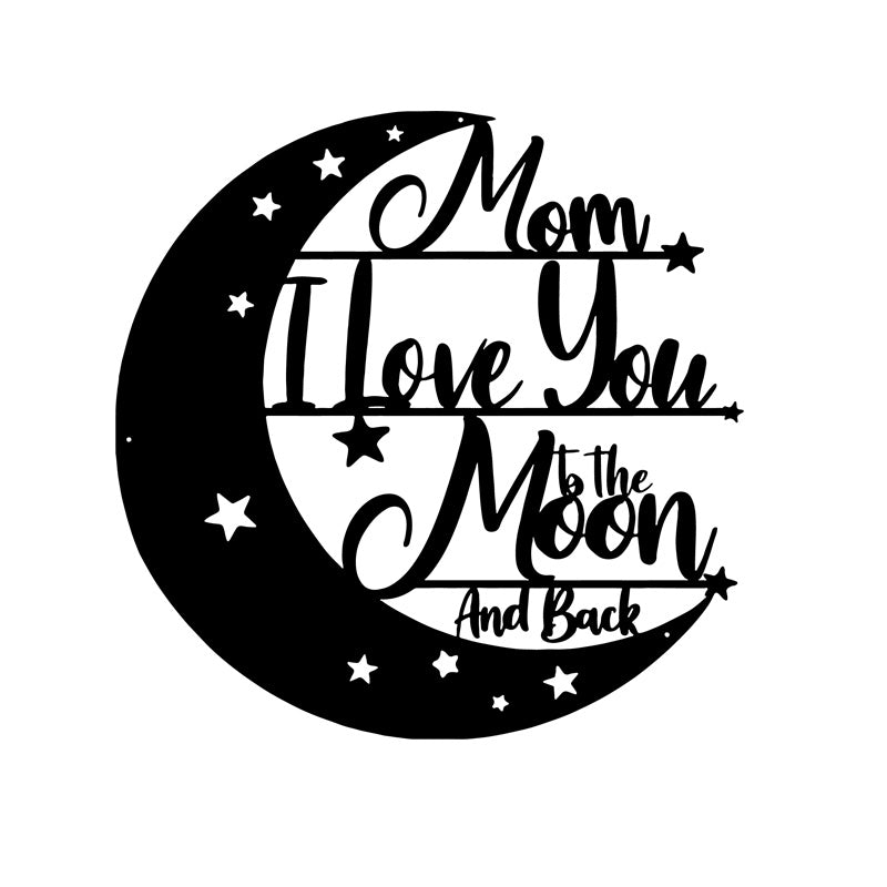 I Love Mom Metal Wall Art With Led Lights