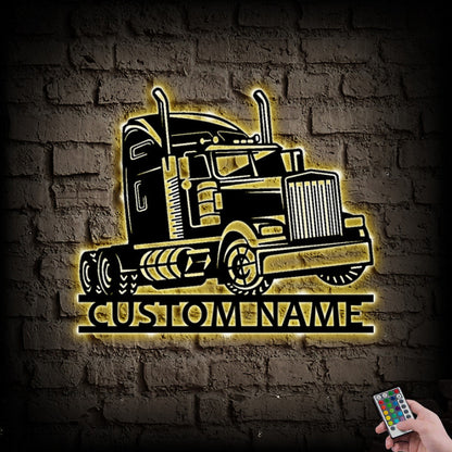 Personalized Truck Metal Wall Art With LED Lights