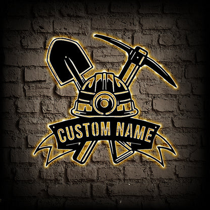 Personalized Plumber Metal Wall Art With LED Lights