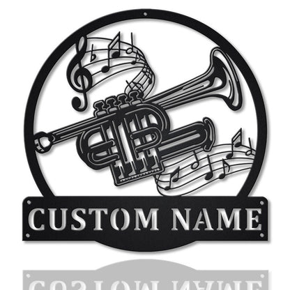 Personalized Piccolo Trumpet Metal Sign Art With Led Lights