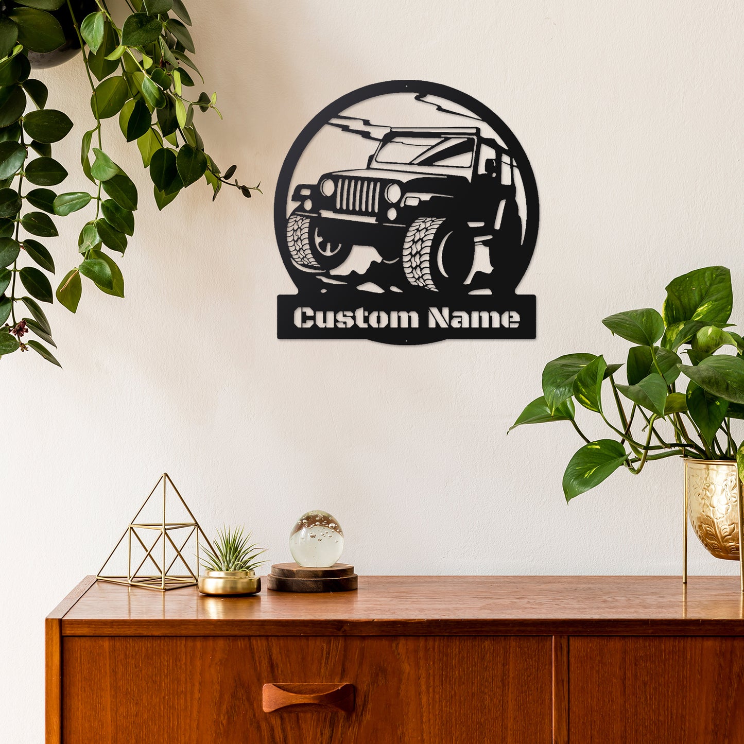 Personalized Jeep Metal Wall Art With LED Lights