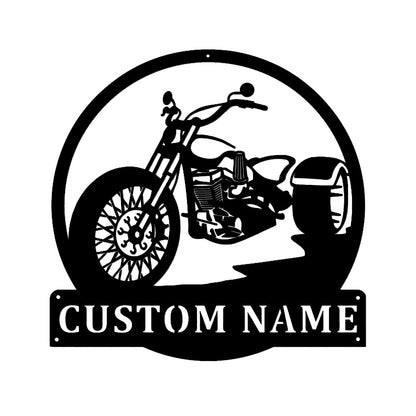 Personalized Motorcycle Metal Wall Art With LED Lights