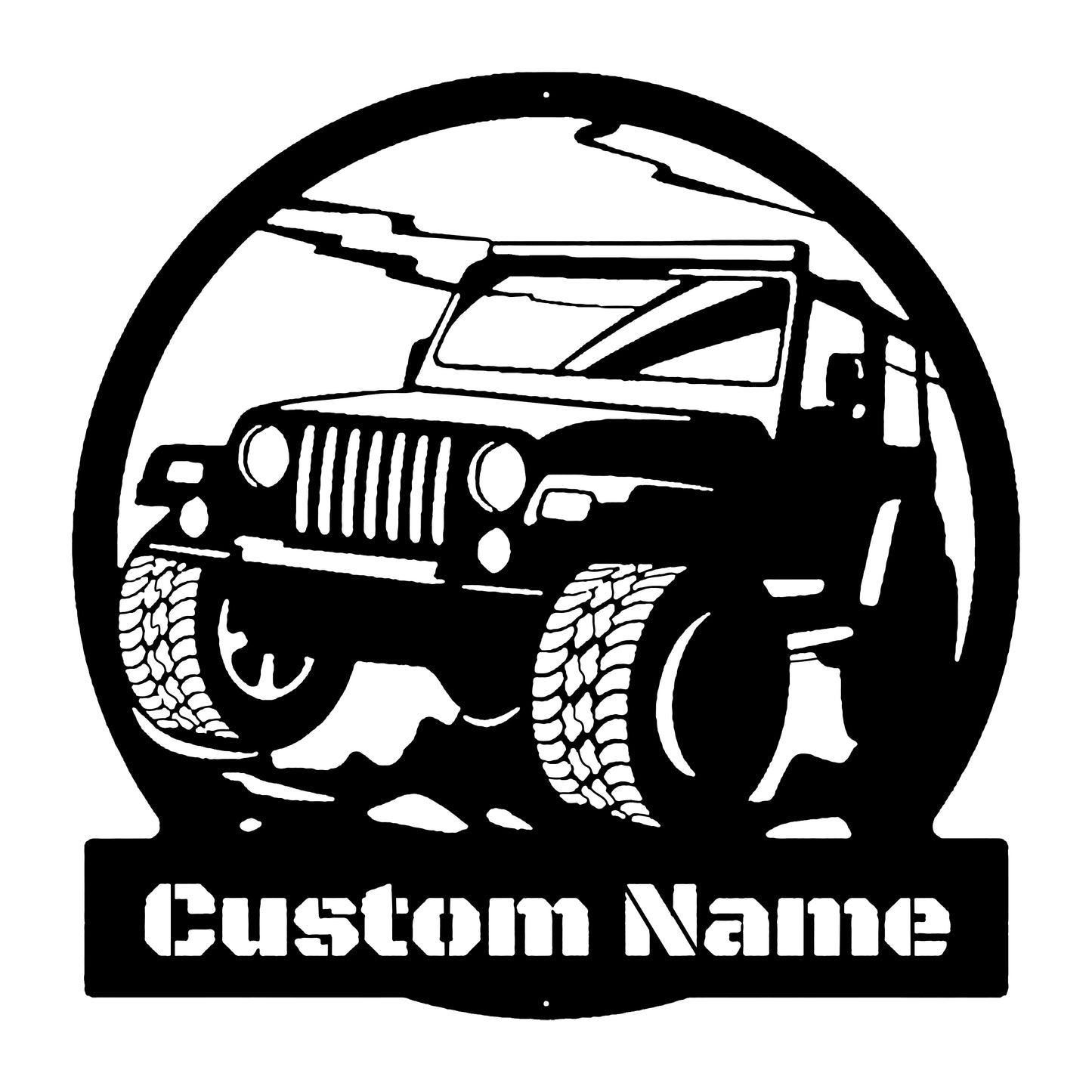 Personalized Jeep Metal Wall Art With LED Lights