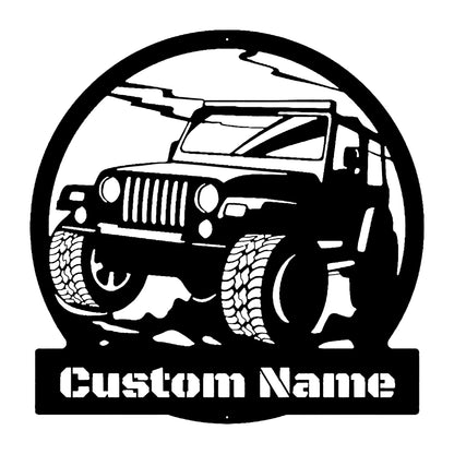 Personalized Jeep Metal Wall Art With LED Lights