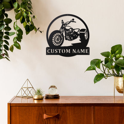 Personalized Motorcycle Metal Wall Art With LED Lights