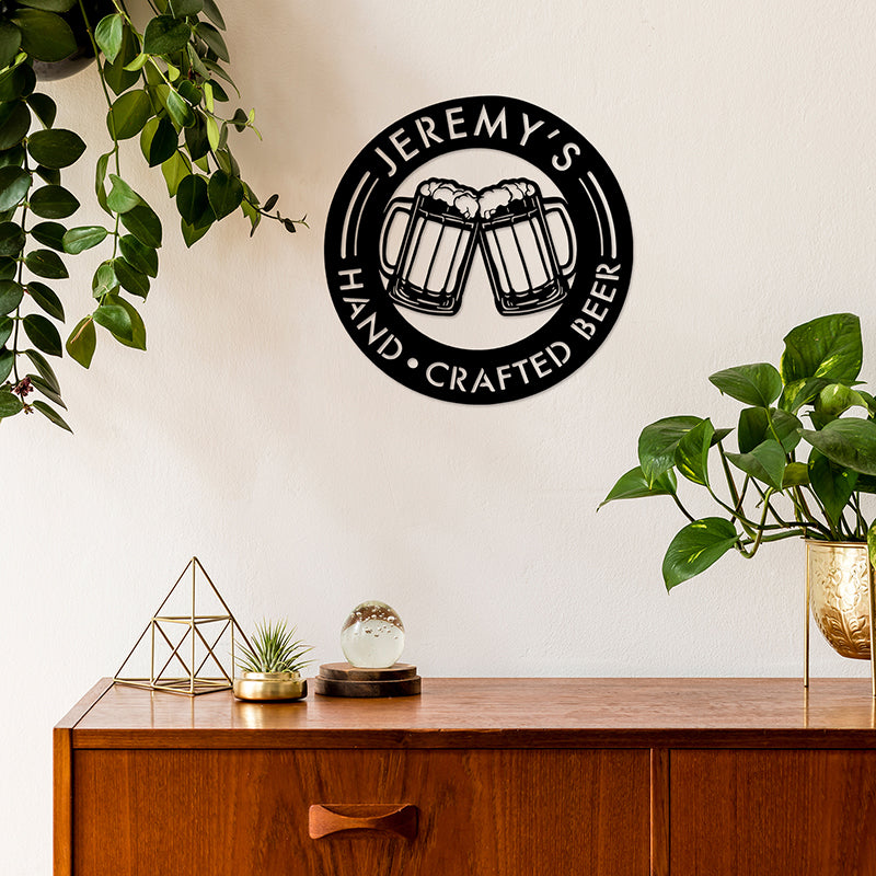 Personalized Beer Bar Metal Art With LED Lights