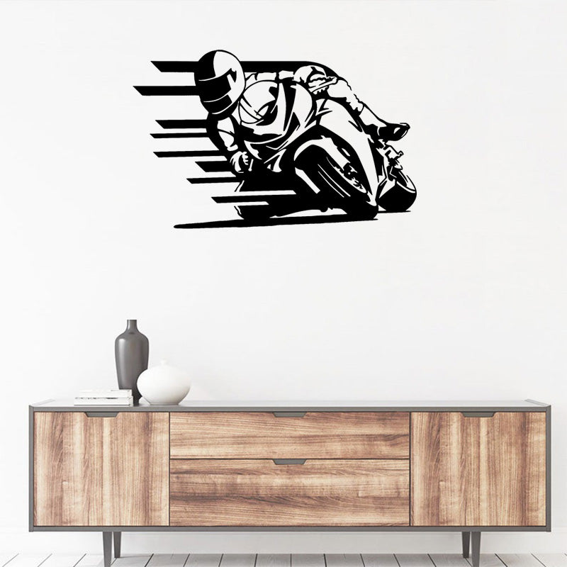 Motorcycle Racer Metal Wall Art With Led Lights