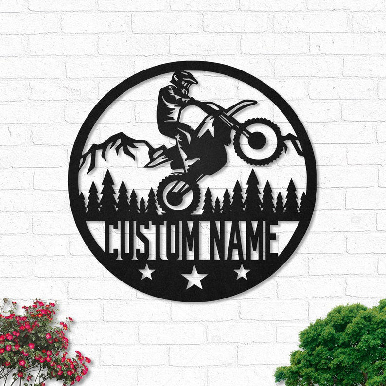 Custom Biker Metal Wall Art With Led Lights