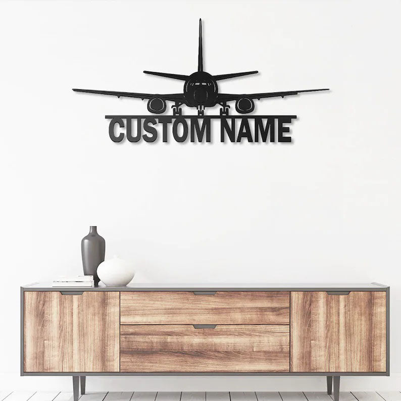 Custom Airplane Metal Wall Art With LED Lights