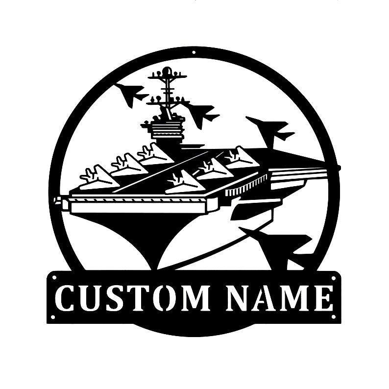 Personalized Aircraft Carrier Metal Wall Art With LED Lights