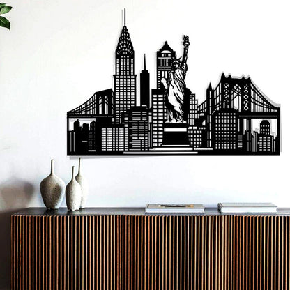 New York City Silhouette Metal Art With LED Lights