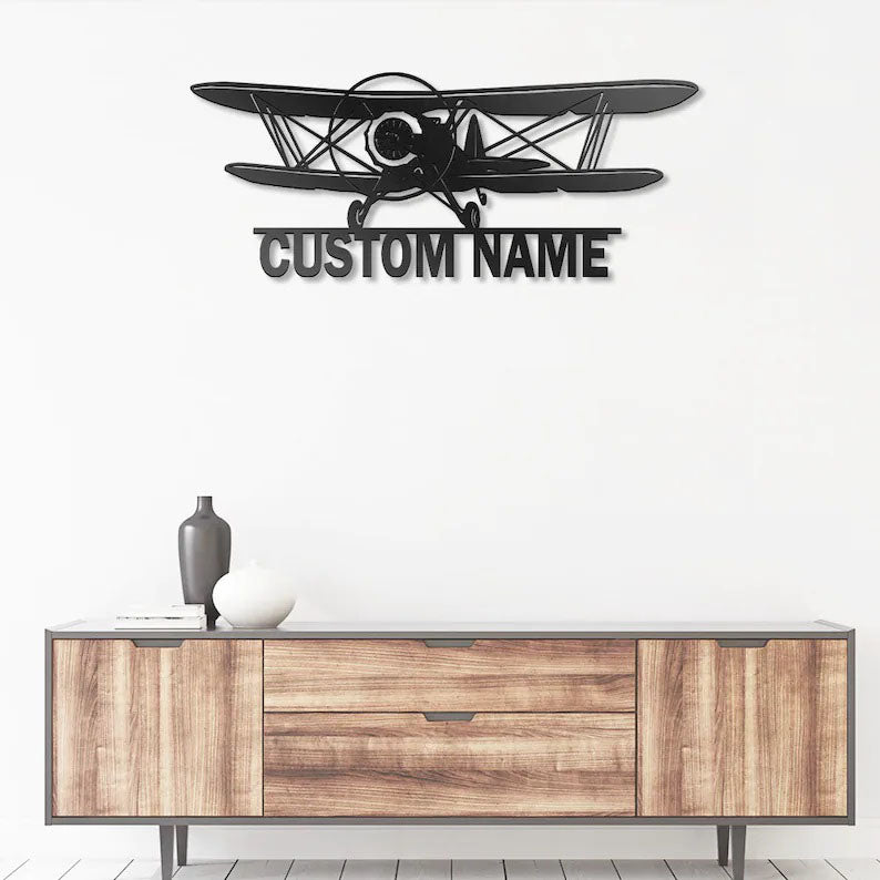 Custom Airplane Metal Wall Art With LED Lights