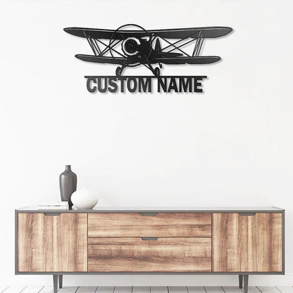 Custom Airplane Metal Wall Art With LED Lights