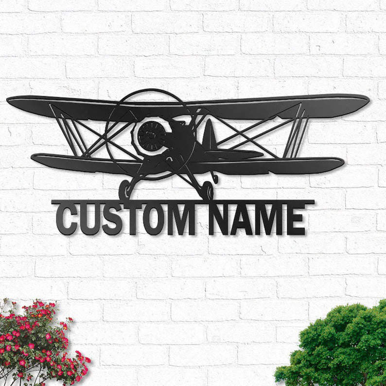 Custom Airplane Metal Wall Art With LED Lights