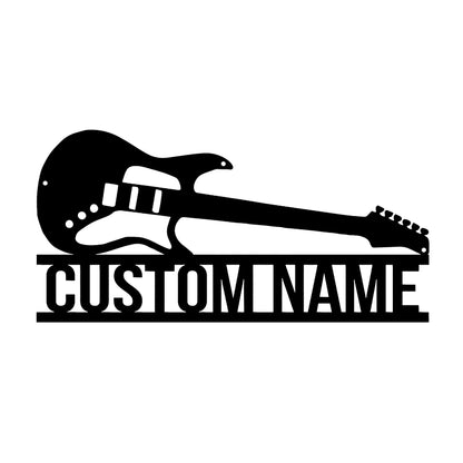 Personalized Guitar Bass Metal Wall Art With LED Lights