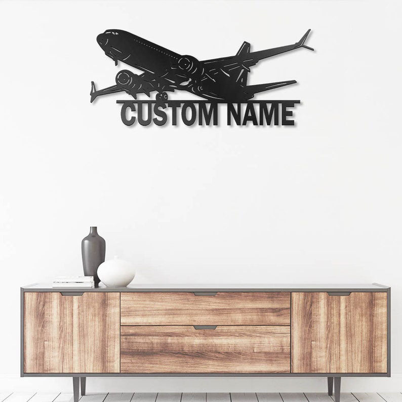 Custom Airplane Metal Wall Art With LED Lights