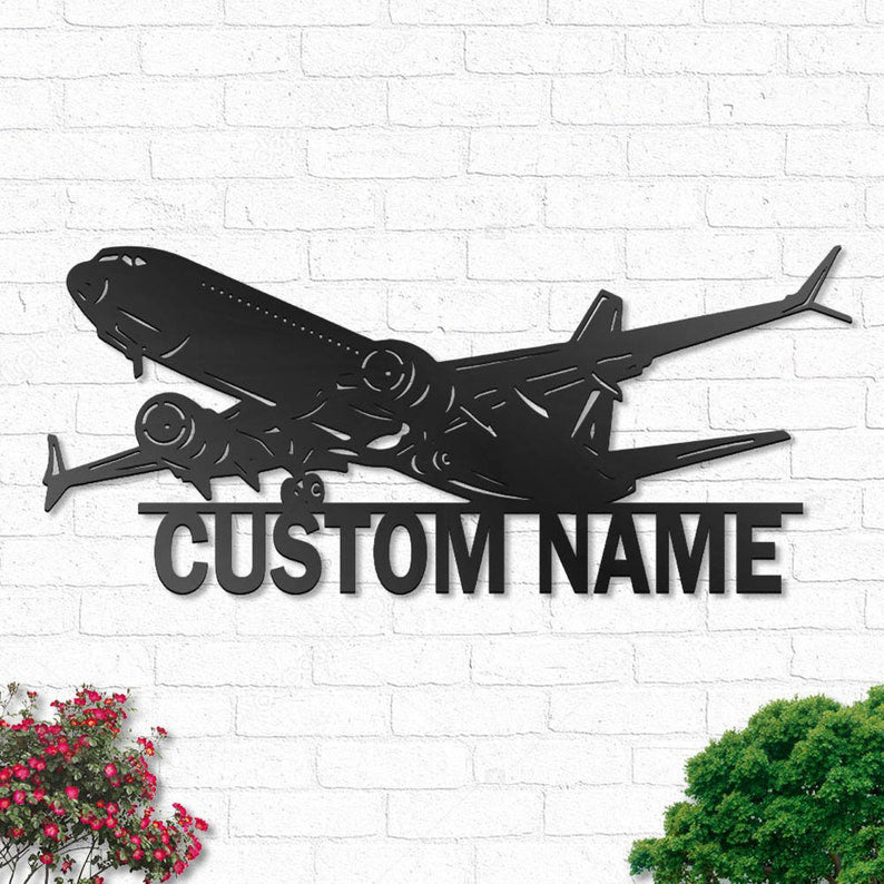 Custom Airplane Metal Wall Art With LED Lights