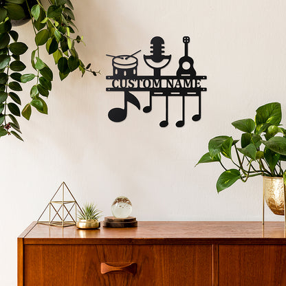 Personalized Instrument Metal Wall Art With Led Lights