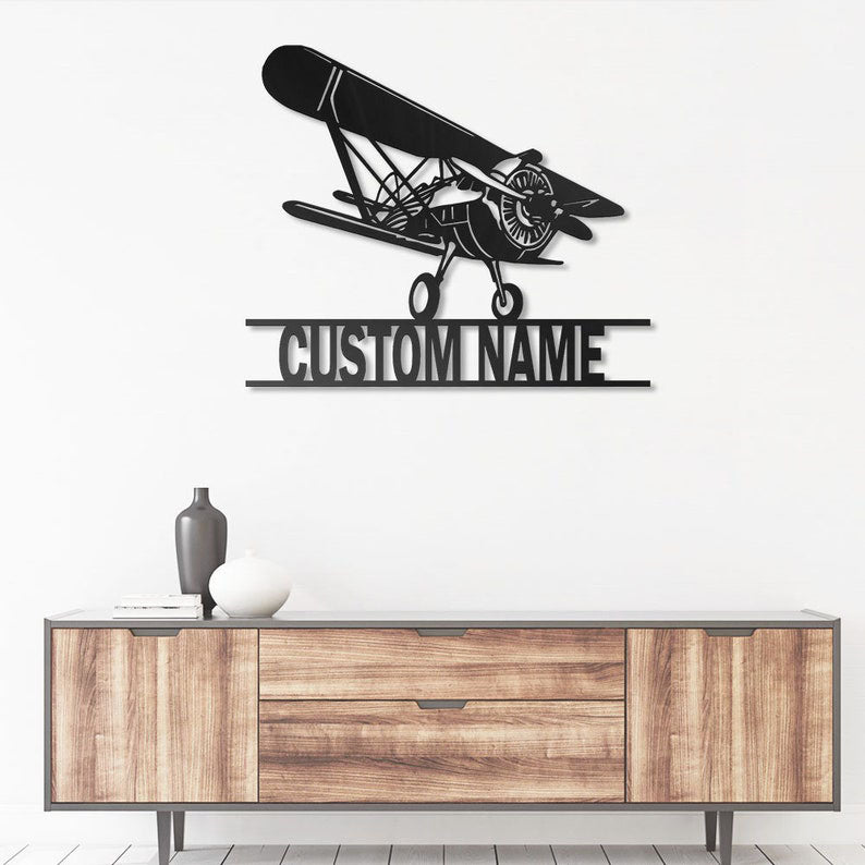 Custom Airplane Metal Wall Art With LED Lights