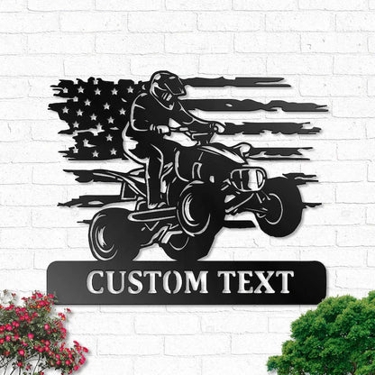 Custom US Quad Dirt Bike Metal Wall Art With Led Lights