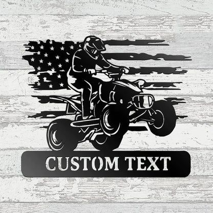 Custom US Quad Dirt Bike Metal Wall Art With Led Lights