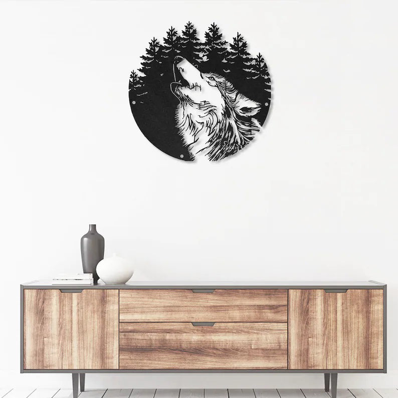 Wolf Metal Wall Art With LED Lights – wroughtsiron