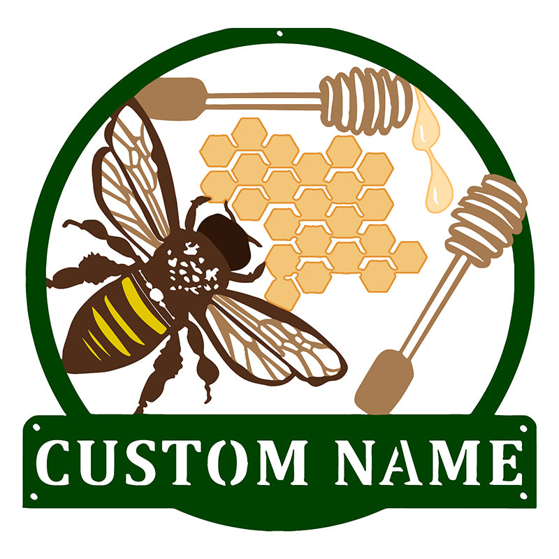 Personalized Painted Metal Bee Art design