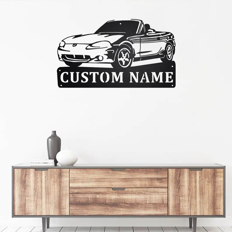 Custom Car Sports Metal Wall Art With LED Lights