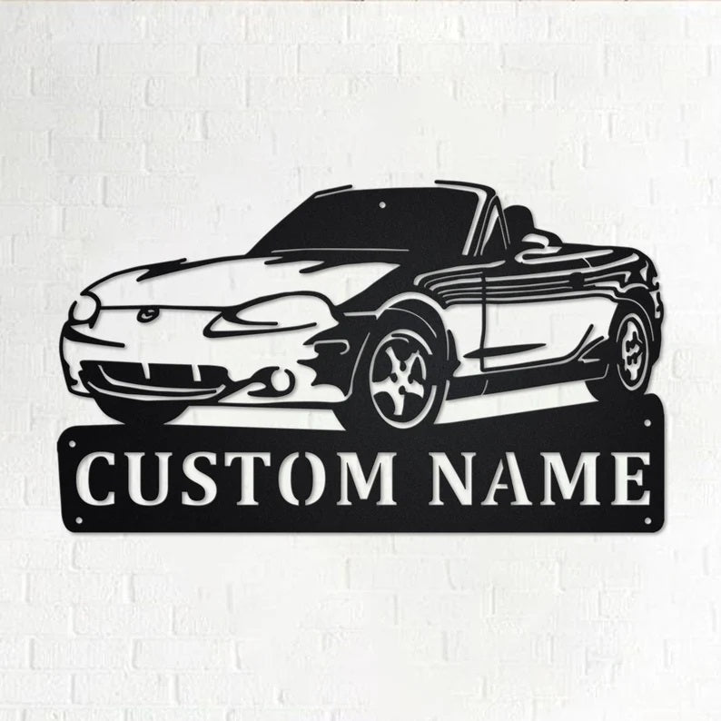 Custom Car Sports Metal Wall Art With LED Lights