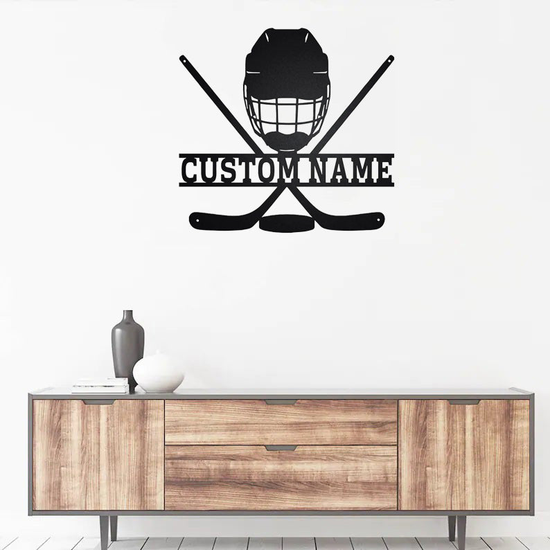 Custom Hockey Metal Wall Art With LED Lights