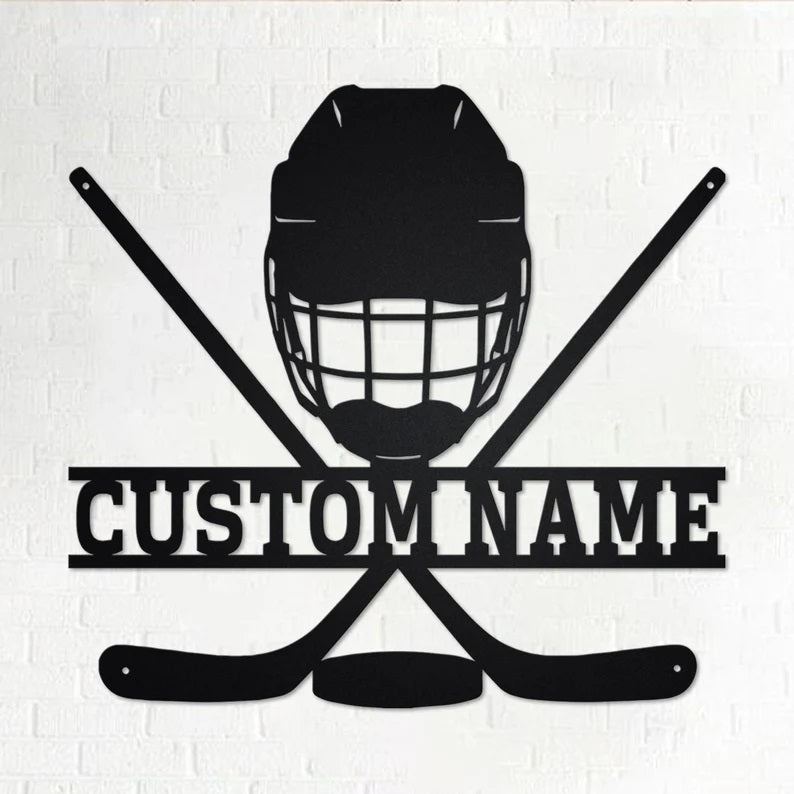 Custom Hockey Metal Wall Art With LED Lights