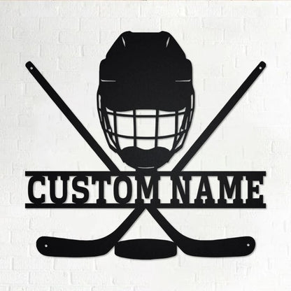 Custom Hockey Metal Wall Art With LED Lights