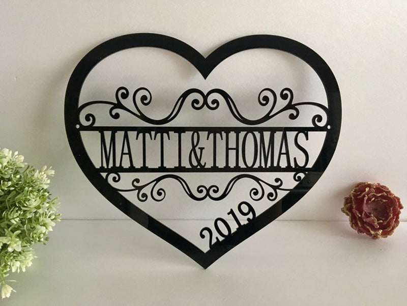 Personalized Valentine Metal Wreath Door Hanger With LED Lights