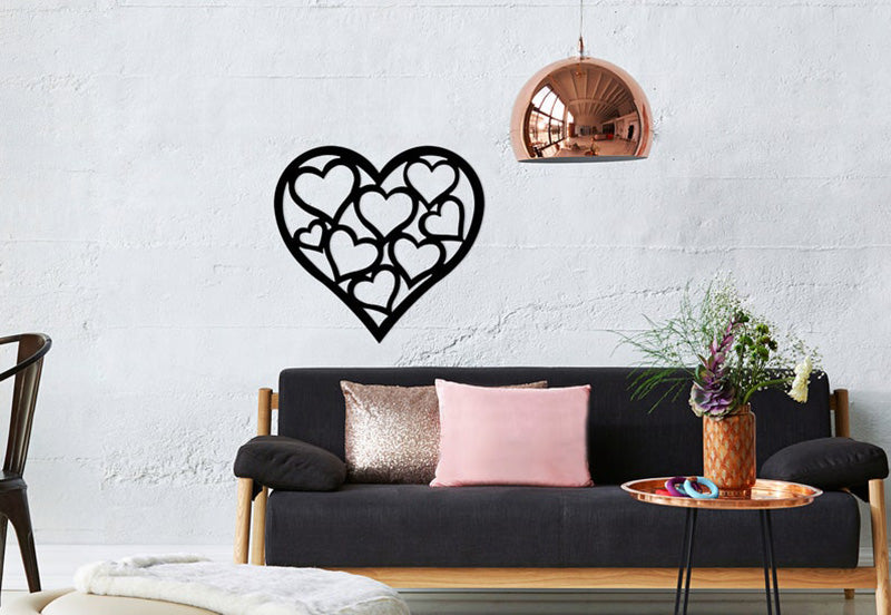 Heart Metal Wall Art With LED Lights