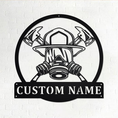 Custom Firemen Metal Wall Art With LED Lights