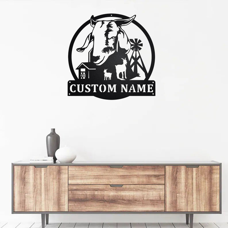 Personalized Goat Farm Metal Wall Art